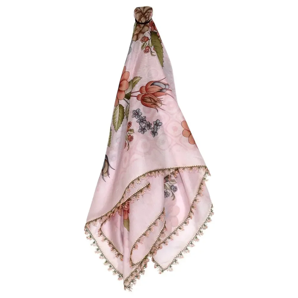 Tulbent Scarf Handmade Crochet Detailing NWOT